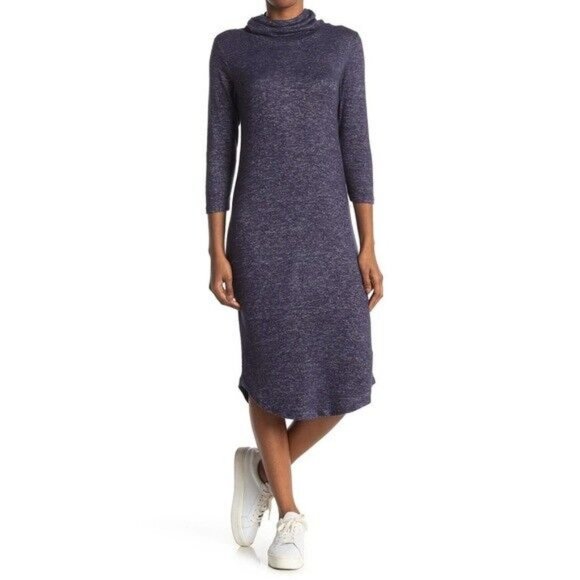 bobeau Dresses & Skirts - Bobeau Cowl Neck Face Cover Sweater Dress